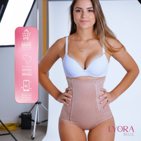 Cinta Calcinha Modeladora Pôs Parto Redutora de Barriga Alta Compressão