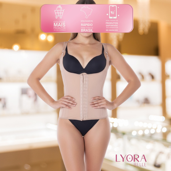 Cinta Modeladora Feminina Redutora Abdome 12 Barbatanas Pós Parto Princesa Catarina