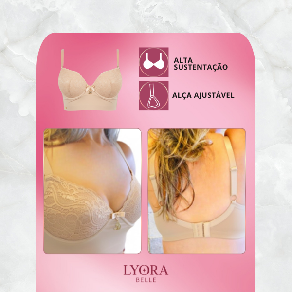Kit 3 Sutiã Reforçado Plus Size Três Fechos Com Renda Alta Sustentação Com Bojo Confortável
