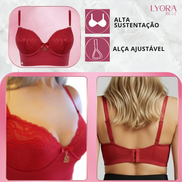 Kit 3 Sutiã Reforçado Plus Size Três Fechos Com Renda Alta Sustentação Com Bojo Confortável