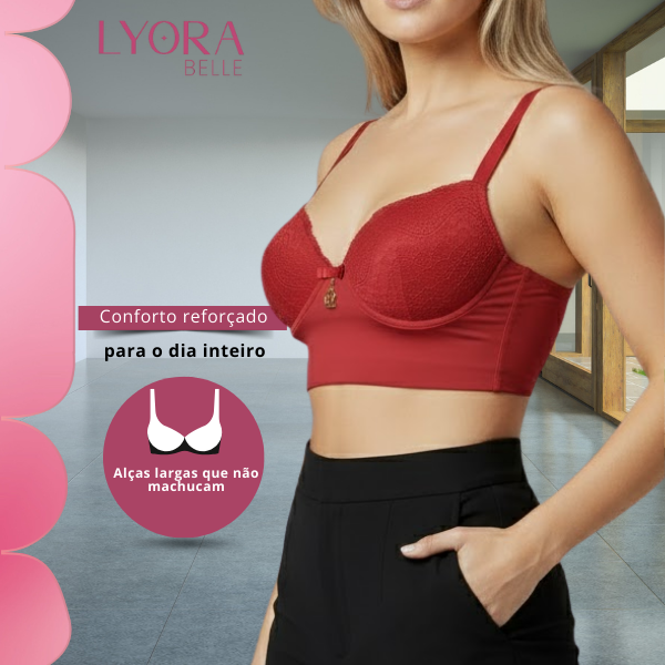 Kit 2 Sutiã Reforçado Plus SIze Ajustável Com Renda Fecho Triplo Alça Larga Com Bojo Confortável