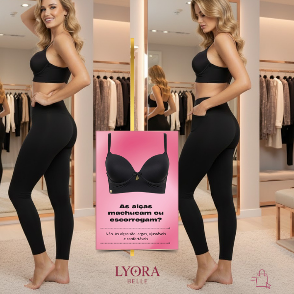 Kit 2 Sutiã Reforçado Liso Ajustável Com Bojo 3 Fecho Lateral Alta Feminino Confortável