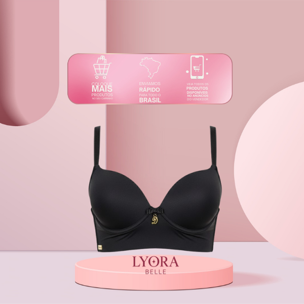 Kit 2 Sutiã Reforçado Liso Ajustável Com Bojo 3 Fecho Lateral Alta Feminino Confortável