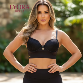 Kit 2 Sutiã Reforçado Plus SIze Ajustável Com Renda Fecho Triplo Alça Larga Com Bojo Confortável