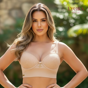 Sutiã Reforçado Ajustavel Plus Size C/ Renda Triplo Fecho Alta Sustentação com bojo