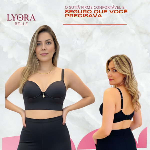 Sutiã Reforçado Liso  Ajustável Com Bojo 3 Fecho Lateral Alta Feminino Confortável