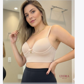 Sutiã Reforçado Liso  Ajustável Com Bojo 3 Fecho Lateral Alta Feminino Confortável