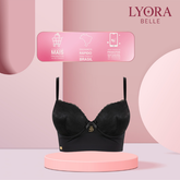 Sutiã Reforçado Ajustável  Com Renda Fecho Triplo Alça Larga  Com Bojo Confortável