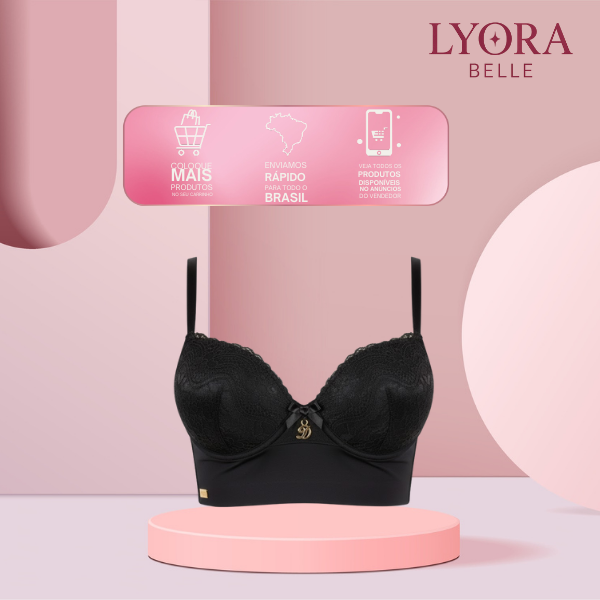 Sutiã Reforçado Ajustavel Plus Size C/ Renda Triplo Fecho Alta Sustentação com bojo